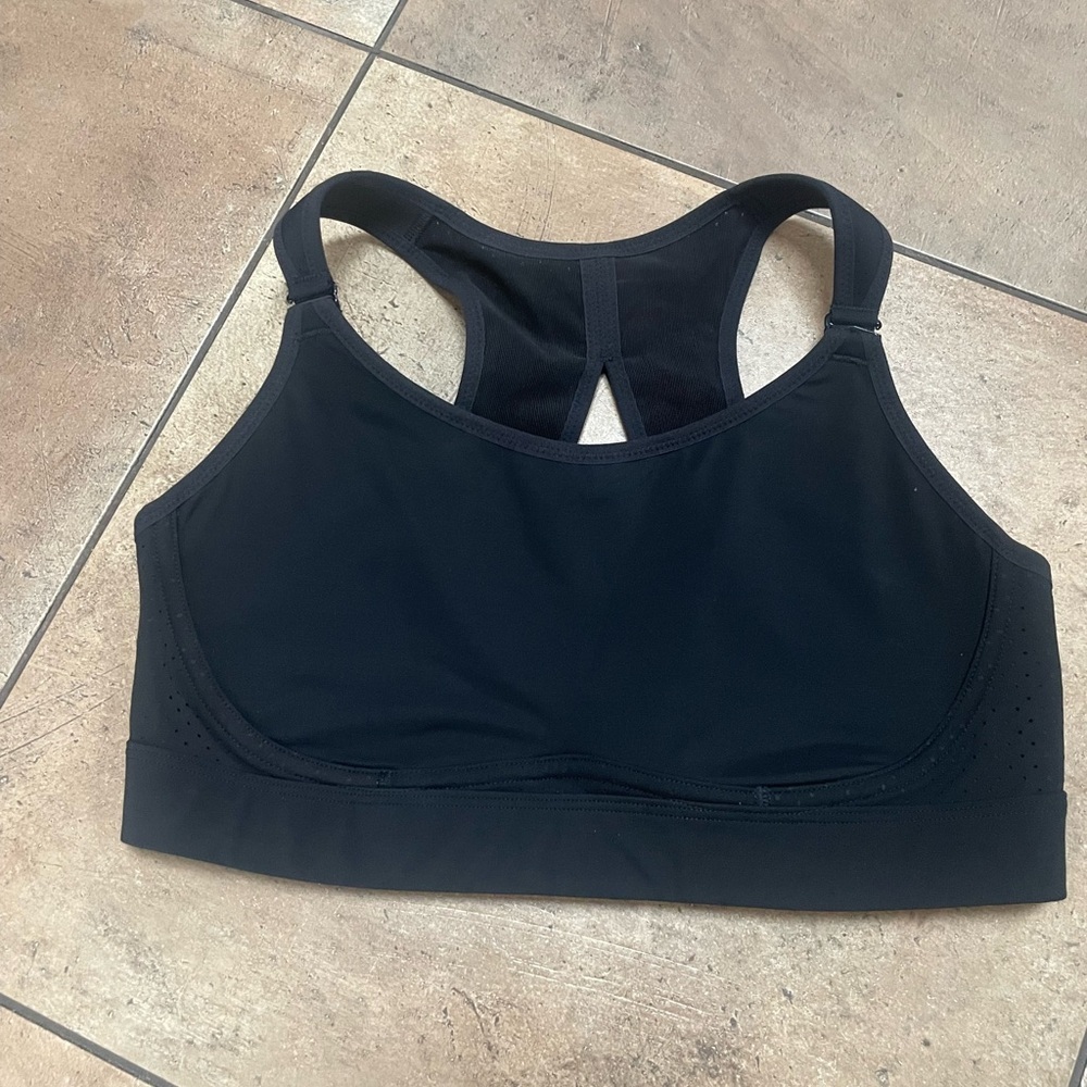 Spanx High Impact Sports Bra Black clasp closure sz 34C New